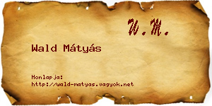 Wald Mátyás névjegykártya